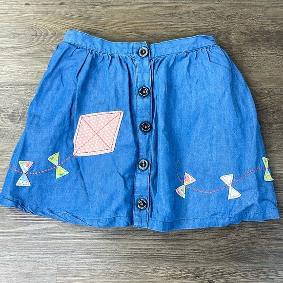 Matilda Jane Little Girls Chambray Fly A Kite skirt with liner, size 4 - Picture 1 of 7